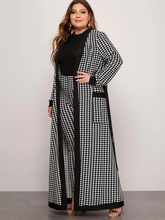 Load image into Gallery viewer, Oba Plus Pocket Patched Belted Houndstooth Coat &amp; Leggings Set
