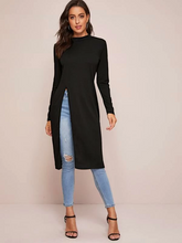 Load image into Gallery viewer, Oya Solid Side Split Longline Tee
