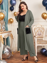 Load image into Gallery viewer, Aje Plus Sequin Pocket Front Asymmetrical Hem Coat &amp; Pants Set
