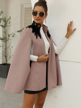 Load image into Gallery viewer, Osun Contrast Feather Tweed Cape Coat

