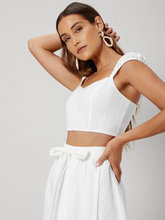 Load image into Gallery viewer, Zora Premium 100% Cotton Schiffy Top &amp; Skirt Set
