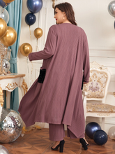 Load image into Gallery viewer, Aje Plus Sequin Pocket Front Asymmetrical Hem Coat &amp; Pants Set
