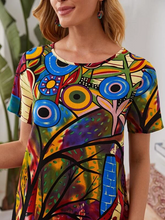 Load image into Gallery viewer, Maya Graphic Print Tunic Dress

