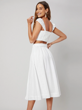 Load image into Gallery viewer, Zora Premium 100% Cotton Schiffy Top &amp; Skirt Set
